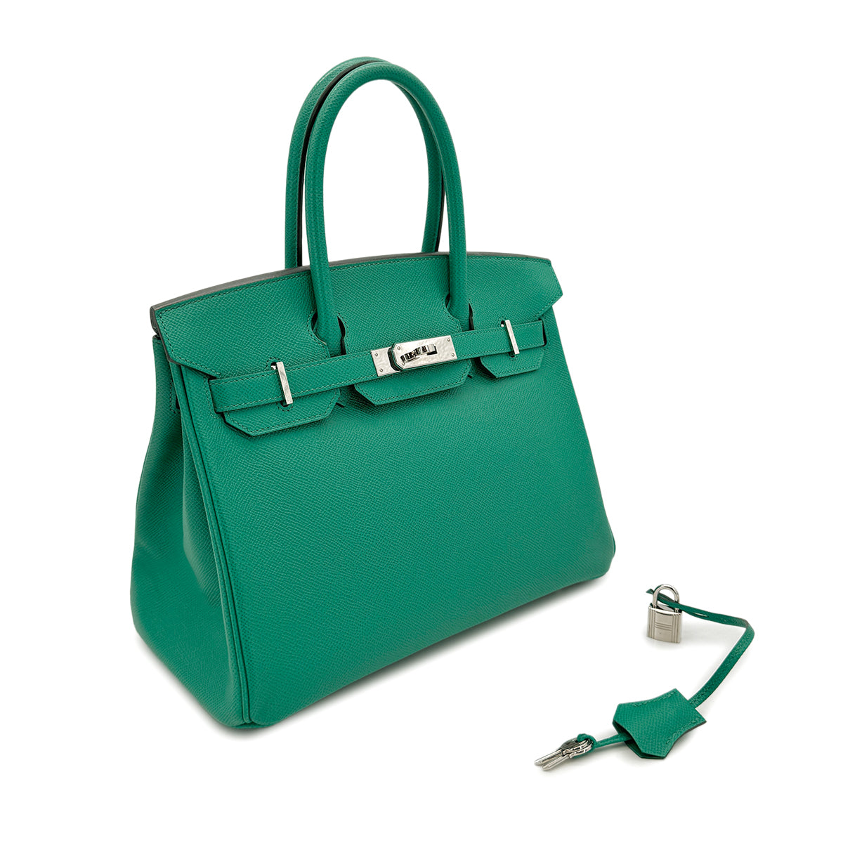 HERMES BIRKIN 30 VERT JADE VEAU EPSOM HAND BAG Z SHW 90278722