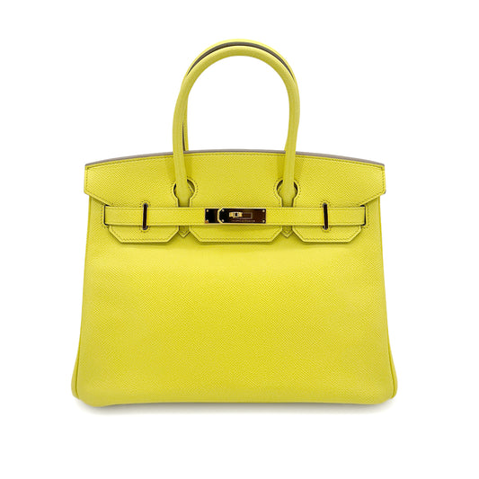 HERMES BIRKIN 30 SOUFRE EPSOM HAND BAG □Q GHW 90278728