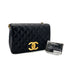 CHANEL VINTAGE MATELASSE BIG COCO CHAIN SHOULDER BAG BLACK LAMB SKIN 90278731 - PURPOSE