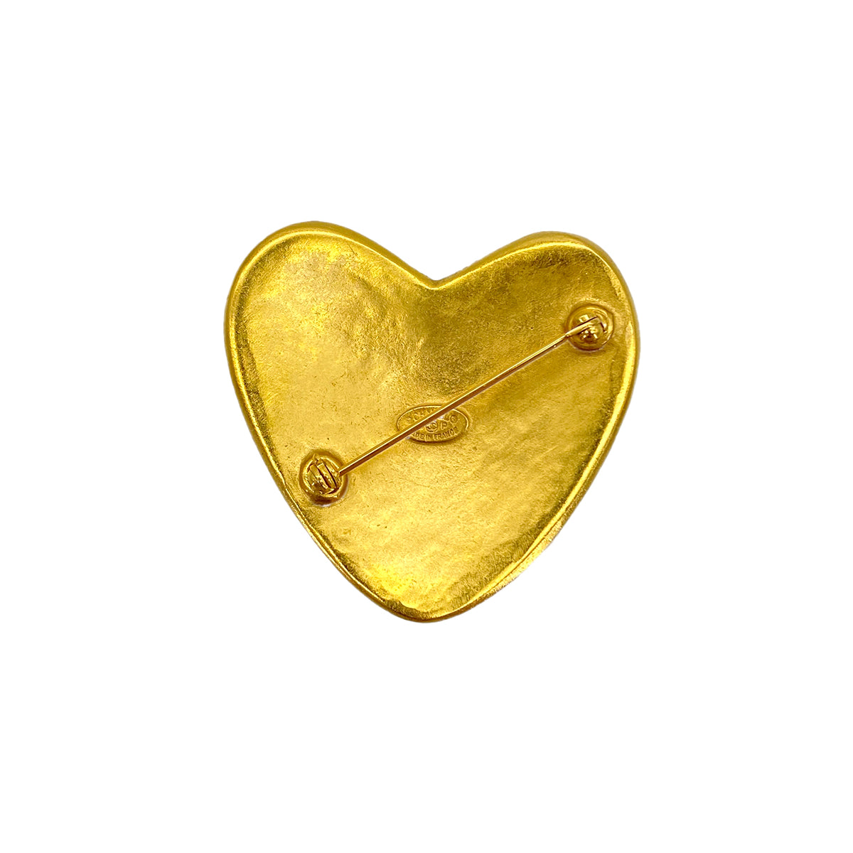 CHANEL VINTAGE COCOMARK HEART BROOCH GOLD ACCESSORY 95P 90278923