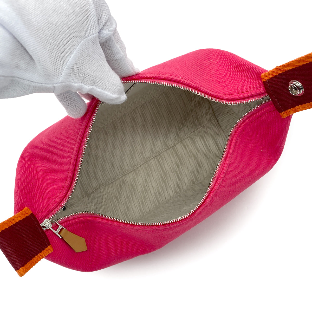 HERMES BRIDE A BRAC PM HIBISCUS TOILE H POUCH HAND BAG 90278939