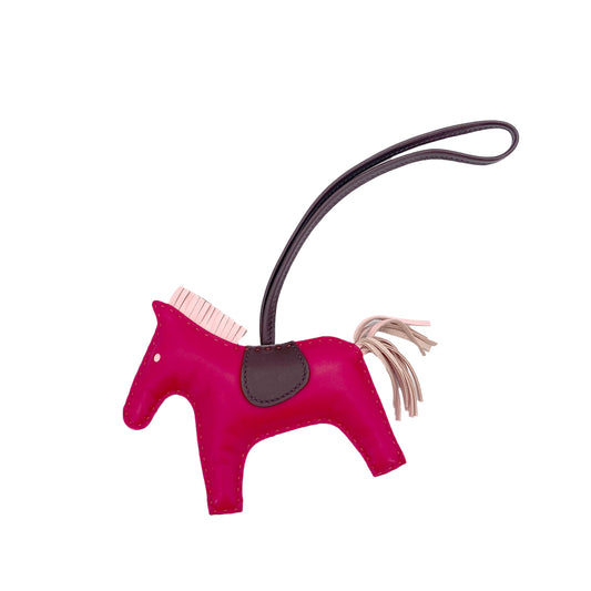 HERMES BAG CHARM RODEO MM FRAMBOISE ROSE SAKURA ROUGE SELLIER AGNEAU MILO Y 90278946