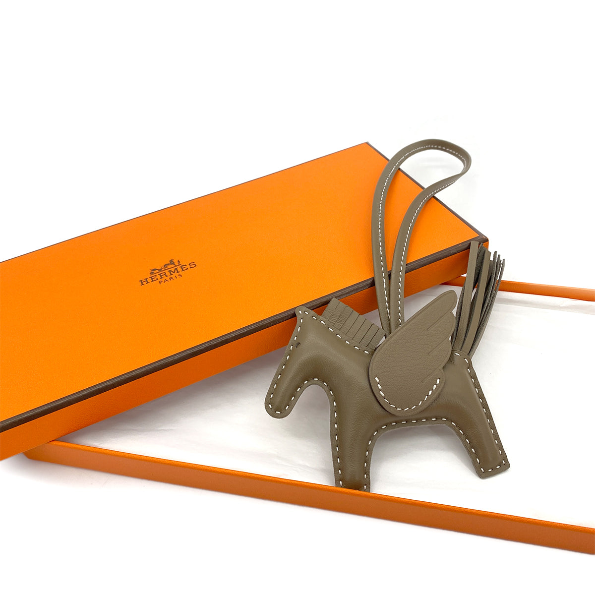 HERMES BAG CHARM RODEO PEGASUS PM ETOUPE SWIFT AGNEAU MILO W 90278950