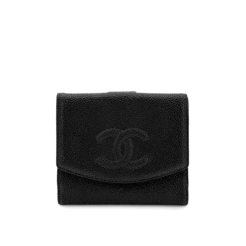 CHANEL VINTAGE BIFOLD COMPACT WALLET BLACK CAVIAR SKIN 90279013 - PURPOSE