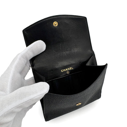 CHANEL VINTAGE BIFOLD COMPACT WALLET BLACK CAVIAR SKIN 90279013 - PURPOSE