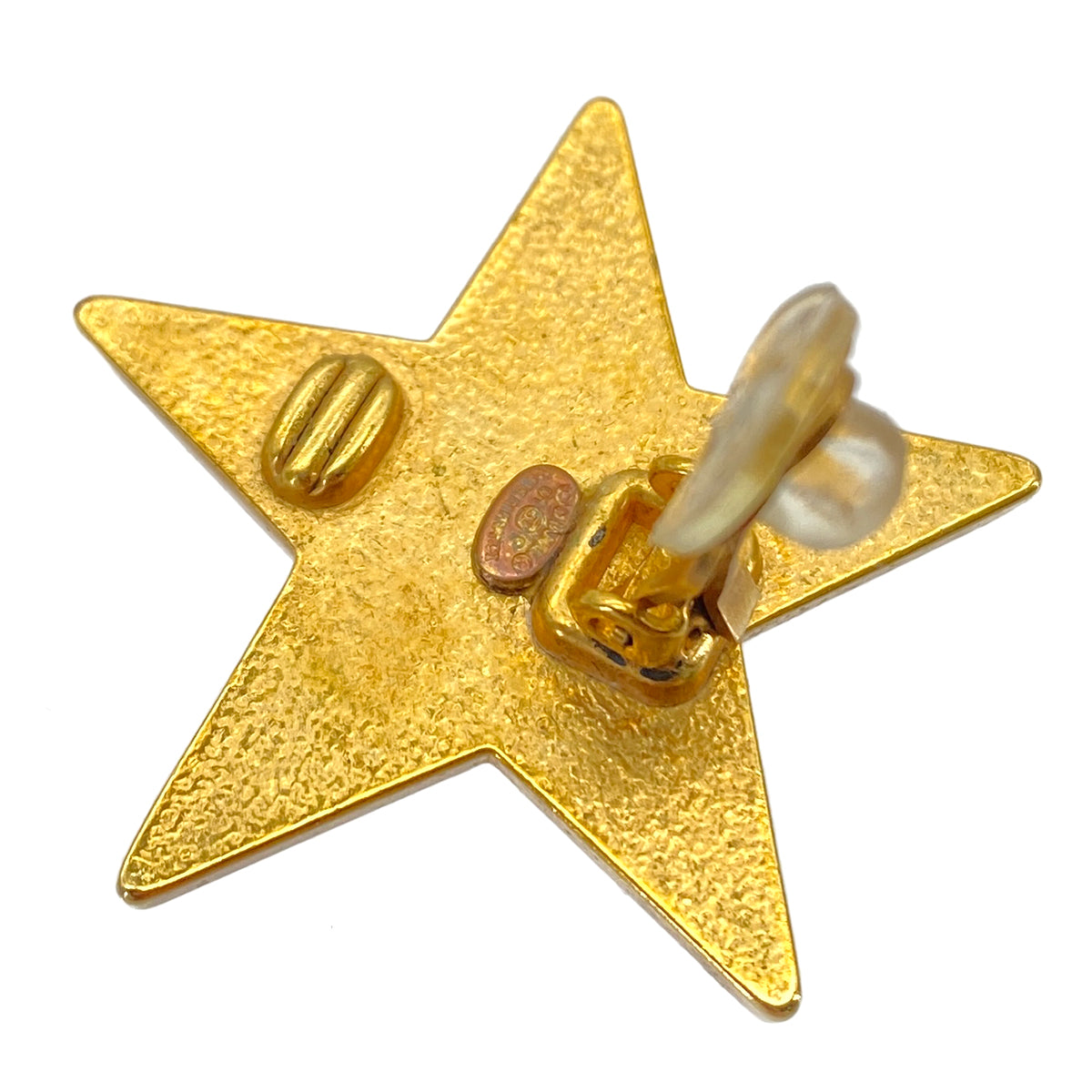 CHANEL VINTAGE EARRINGS STAR COCOMARK PINK ACCESSORY 01P 90279016