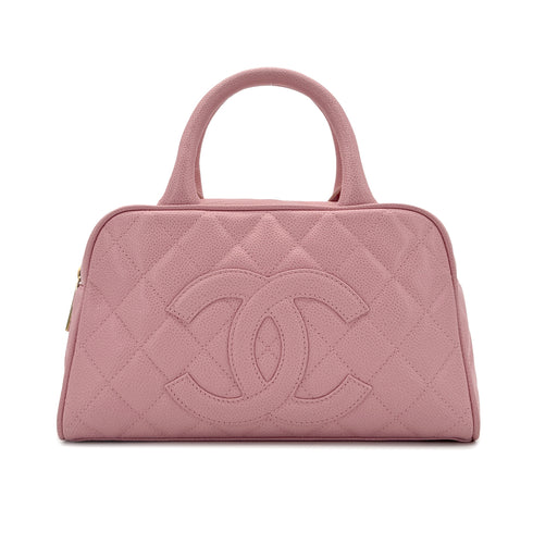 CHANEL VINTAGE MINI BOSTON HAND BAG PINK CAVIAR SKIN 90279594
