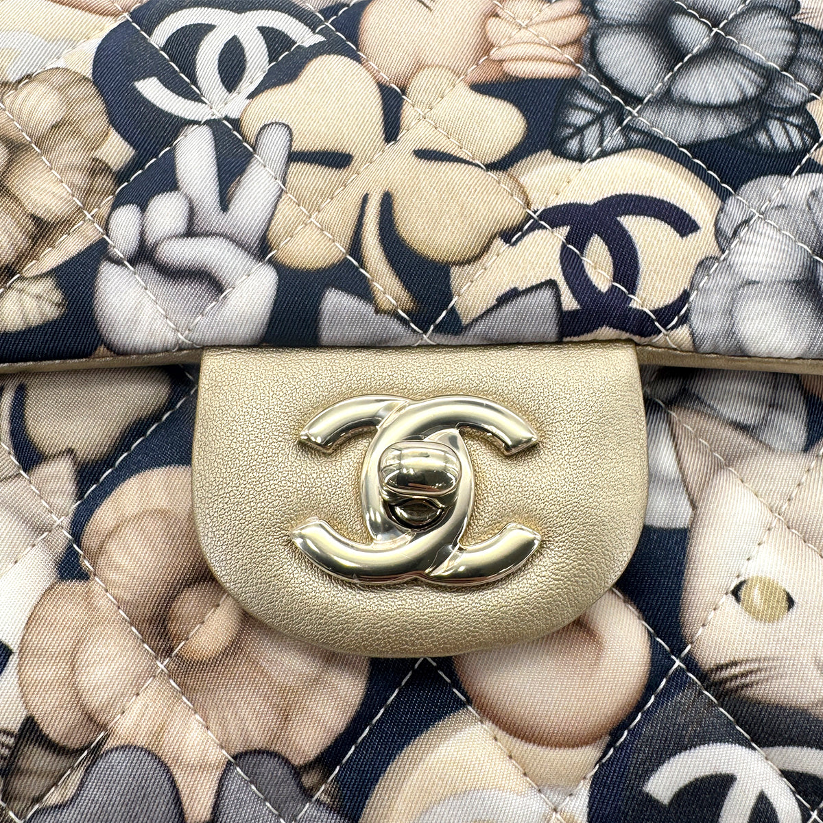 CHANEL MATELASSE CHOUPETTE CAT PRINT CHAIN SHOULDER BAG NYLON 90279596