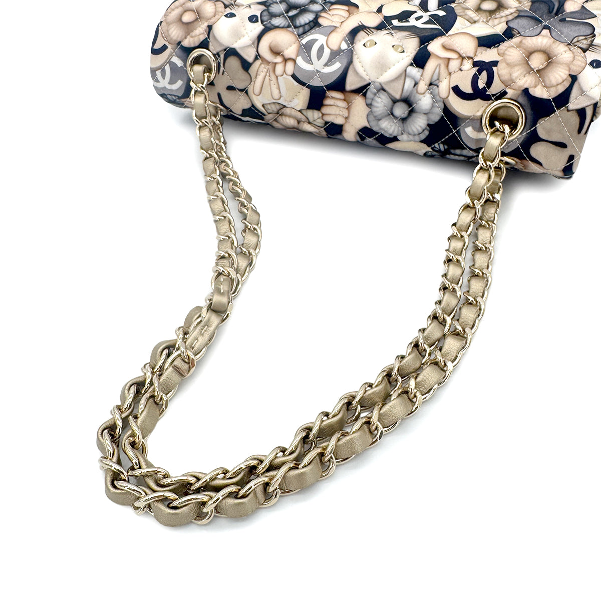 CHANEL MATELASSE CHOUPETTE CAT PRINT CHAIN SHOULDER BAG NYLON 90279596