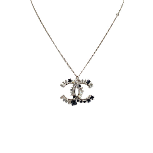 CHANEL NECKLACE COCOMARK RHINESTONE FAKE PEARL SILVER ACCESSORY 05P 90279603 - PURPOSE