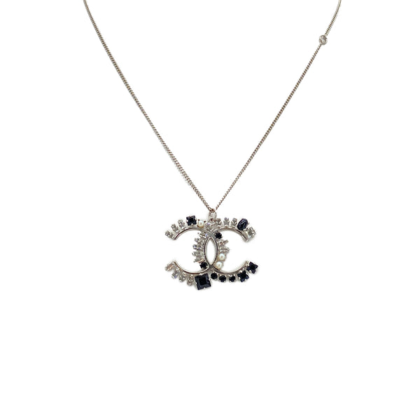 CHANEL NECKLACE COCOMARK RHINESTONE FAKE PEARL SILVER ACCESSORY 05P 90279603 - PURPOSE