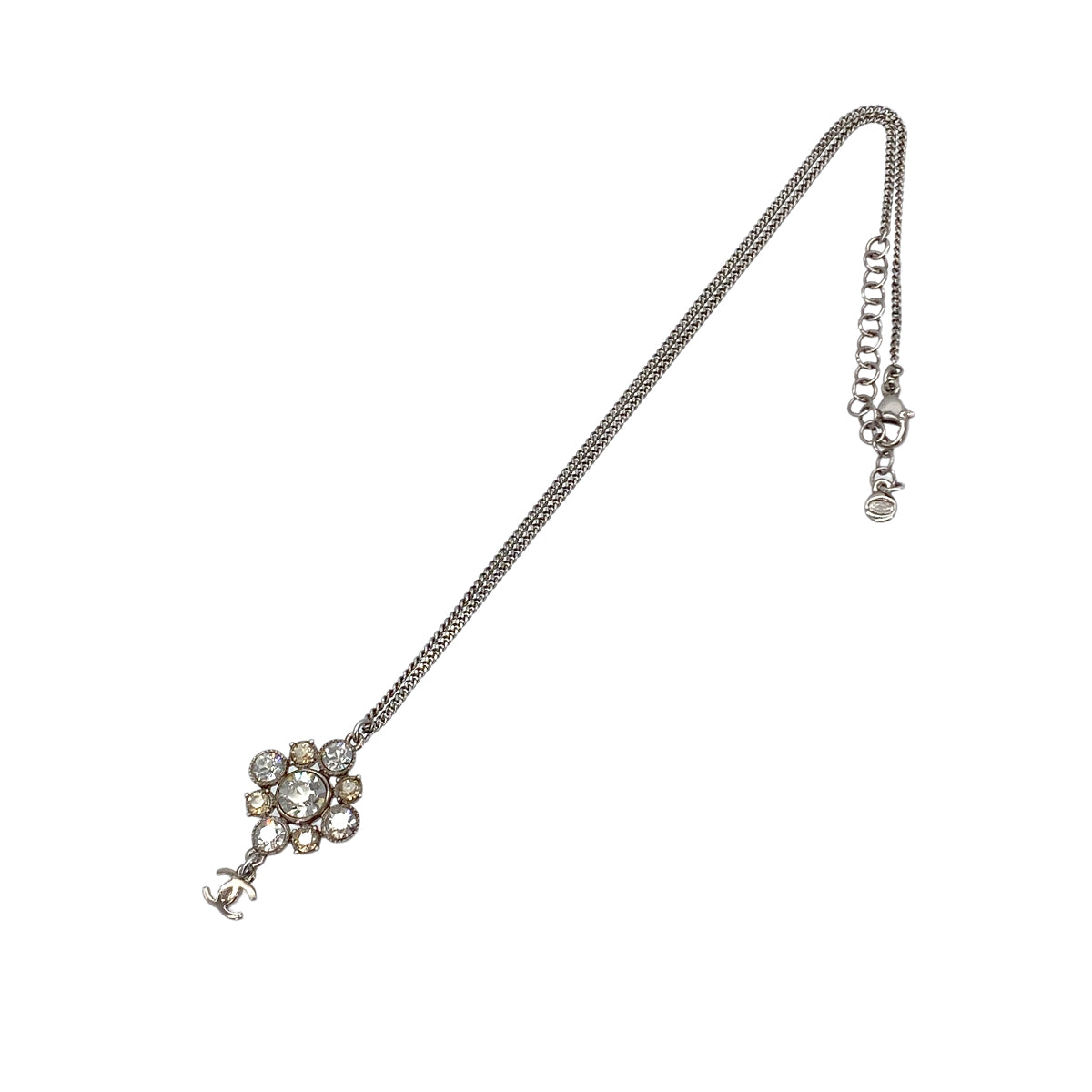 CHANEL NECKLACE COCOMARK RHINESTONE SILVER ACCESSORY 10V 90279607