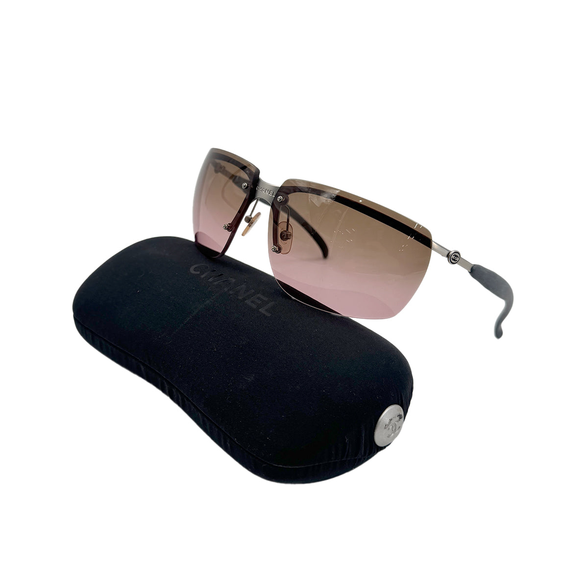 CHANEL VINTAGE SUNGLASSES LOGO BROWN EYEWEAR 90279615