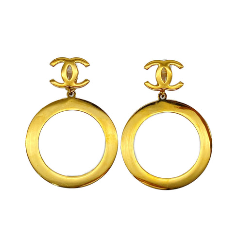 CHANEL VINTAGE EARRINGS COCOMARK HOOP GOLD ACCESSORY 90279704 - PURPOSE