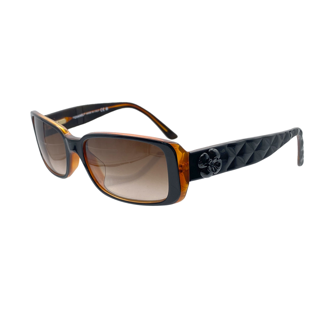 CHANEL VINTAGE SUNGLASSES COCOMARK CAMELLIA BLACK EYEWEAR 90279709