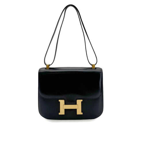 HERMES CONSTANCE 24 BLACK BOXCALF SHOULDER BAG 〇E GHW 90279719 - PURPOSE