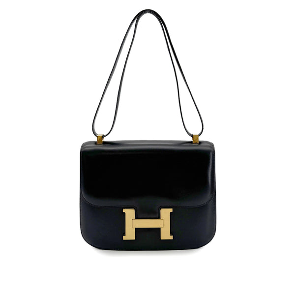 HERMES CONSTANCE 24 BLACK BOXCALF SHOULDER BAG 〇E GHW 90279719 - PURPOSE