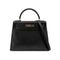 HERMES KELLY 28 SELLIER BLACK ARDENNES HAND SHOULDER BAG 〇Y GHW 90279720