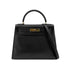 HERMES KELLY 28 SELLIER BLACK ARDENNES HAND SHOULDER BAG 〇Y GHW 90279720