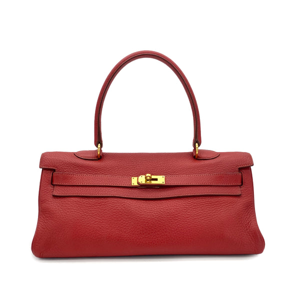 HERMES SHOULDER KELLY 42 ROUGE GARANCE TAURILLON CLEMENCE HAND SHOULDER BAG □M GHW 90279722 - PURPOSE