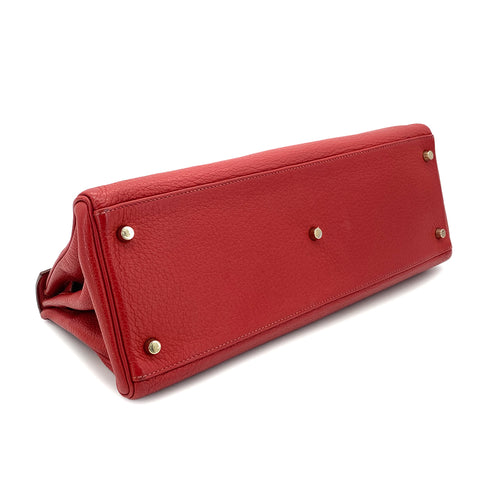 HERMES SHOULDER KELLY 42 ROUGE GARANCE TAURILLON CLEMENCE HAND SHOULDER BAG □M GHW 90279722 - PURPOSE