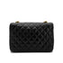 CHANEL VINTAGE MATELASSE HALF MOON CHAIN SHOULDER BAG BLACK LAMB SKIN 90279732 - PURPOSE