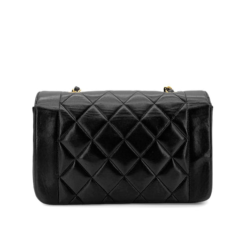 CHANEL VINTAGE DIANA SMALL CHAIN SHOULDER BAG BLACK LAMB SKIN 90279735 - PURPOSE