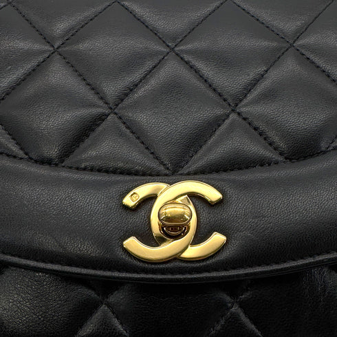 CHANEL VINTAGE DIANA SMALL CHAIN SHOULDER BAG BLACK LAMB SKIN 90279735 - PURPOSE