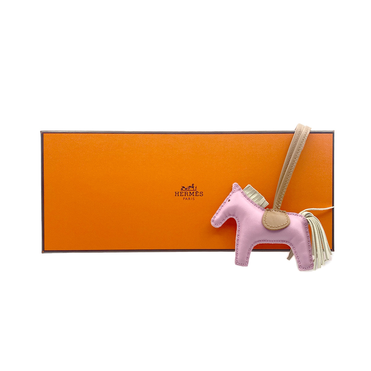 HERMES BAG CHARM RODEO PM MAUVE SYLVESTRE PINK CHAI CRAIE AGNEAU MILO U 90279744