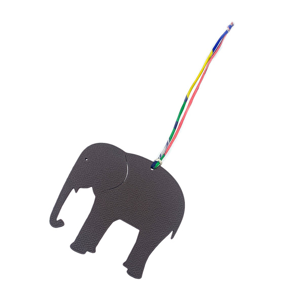 HERMES BAG CHARM CHARM PETIT H ELEPHANT NAVY BROWN 90279751 - PURPOSE