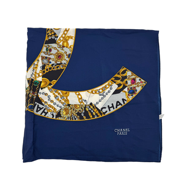 CHANEL VINTAGE SCARF COCOMARK JEWELRY PATTERN MULTICOLOR SILK 90279753 - PURPOSE