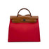 HERMES HER BAG ZIP PM 31 BOUGAINVILLIER FAUVE VACHE HUNTER TOILE OFFICIER TOTE SHOULDER BAG C 90279780