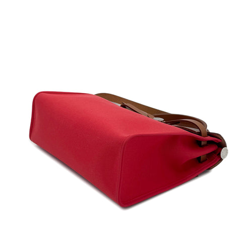 HERMES HER BAG ZIP PM 31 BOUGAINVILLIER FAUVE VACHE HUNTER TOILE OFFICIER TOTE SHOULDER BAG C 90279780