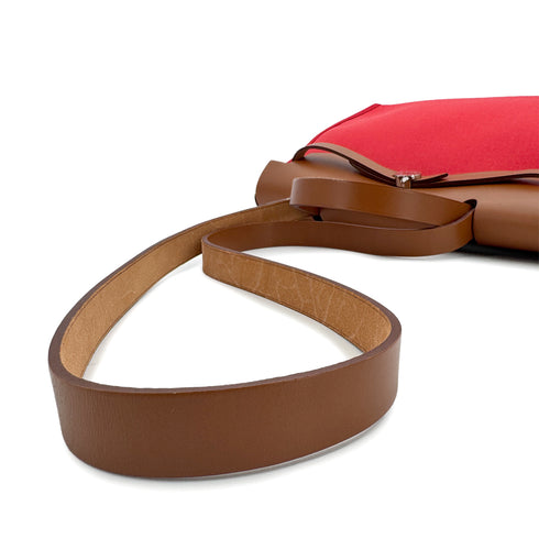 HERMES HER BAG ZIP PM 31 BOUGAINVILLIER FAUVE VACHE HUNTER TOILE OFFICIER TOTE SHOULDER BAG C 90279780