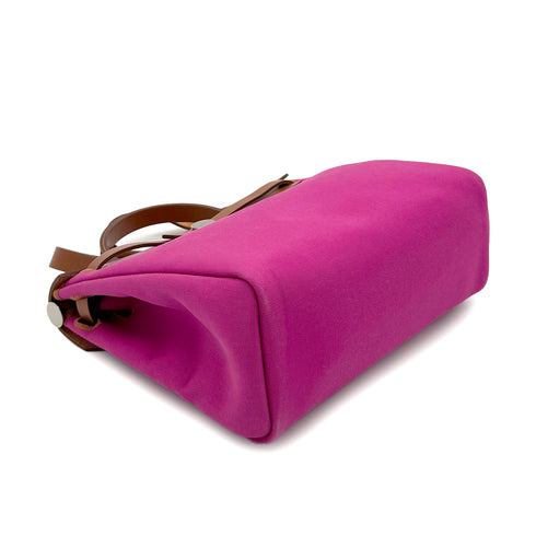 HERMES HER BAG ZIP PM 31 FAUVE MAGNOLIA VACHE HUNTER TOILE OFFICIER TOTE SHOULDER BAG Y 90279781