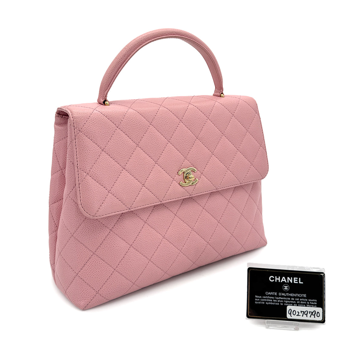 CHANEL VINTAGE MATELASSE HAND BAG PINK CAVIAR SKIN 90279790