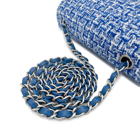 CHANEL MINI MATELASSE CHAIN SHOULDER BAG BLUE TWEED 90279798 - PURPOSE