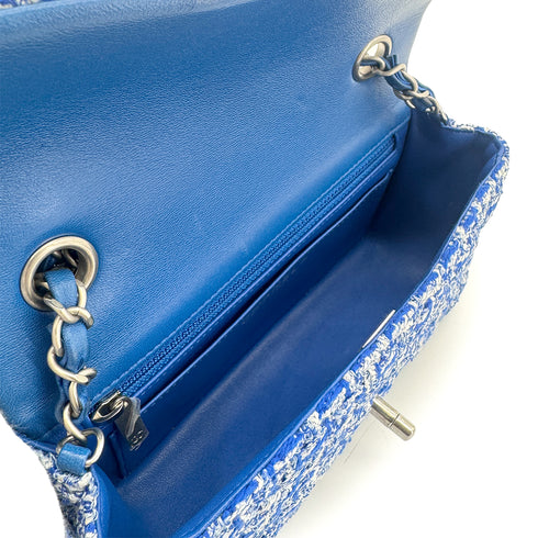 CHANEL MINI MATELASSE CHAIN SHOULDER BAG BLUE TWEED 90279798 - PURPOSE