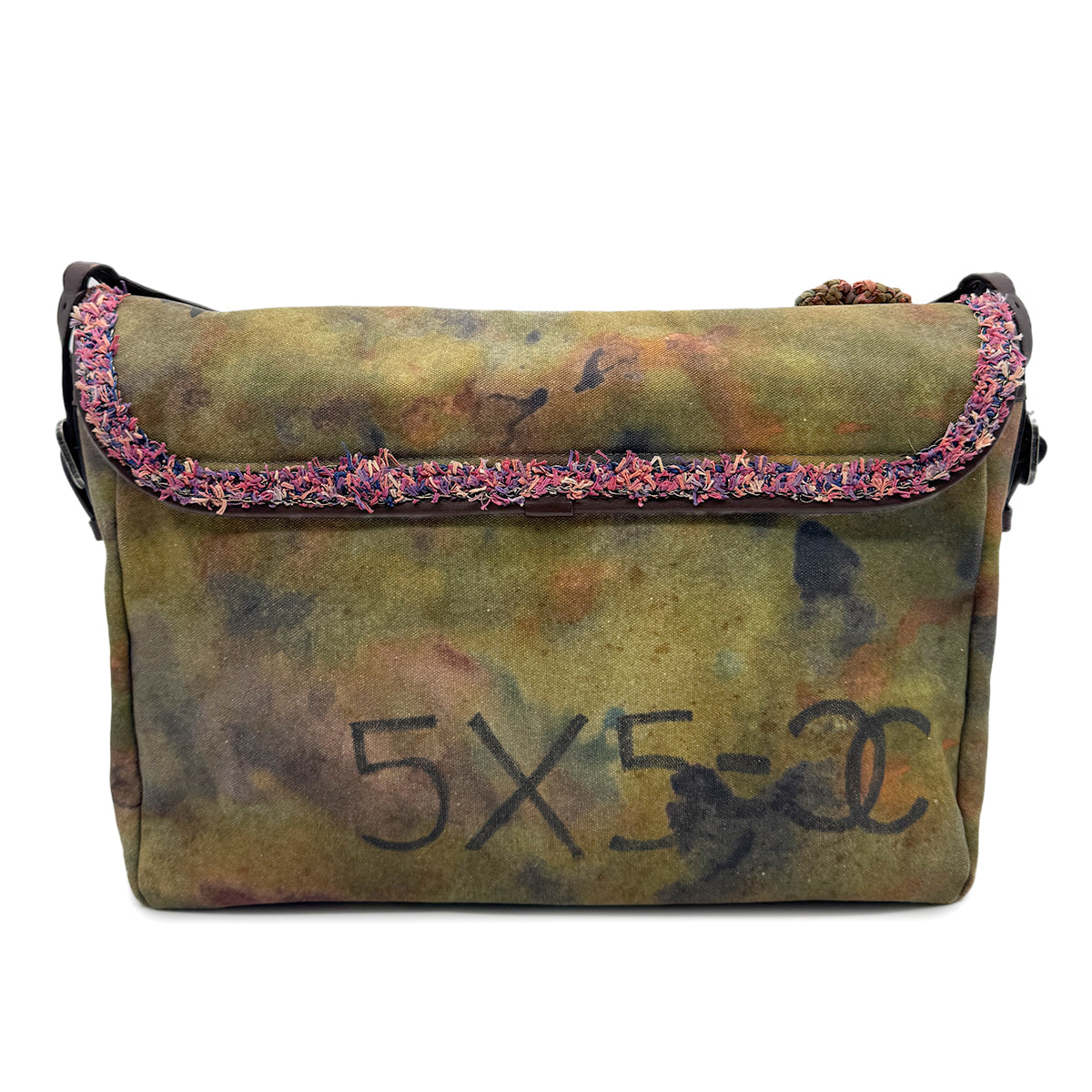 CHANEL EMBROIDERY GRAFFITI SHOULDER MESSENGER BAG MULTICOLOR CANVAS 90279799