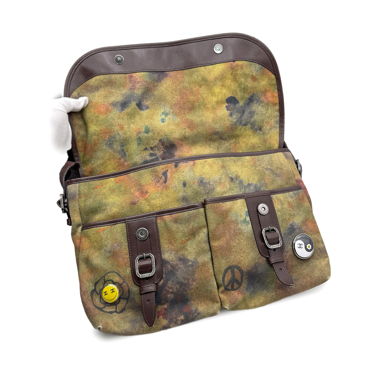 CHANEL EMBROIDERY GRAFFITI SHOULDER MESSENGER BAG MULTICOLOR CANVAS 90279799