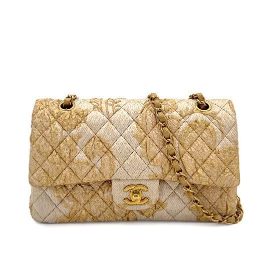 CHANEL MATELASSE CHAIN SHOULDER BAG GOLD JACQUARD 90279800