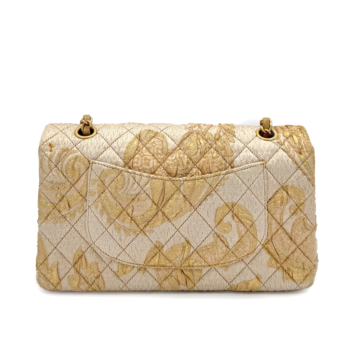 CHANEL MATELASSE CHAIN SHOULDER BAG GOLD JACQUARD 90279800