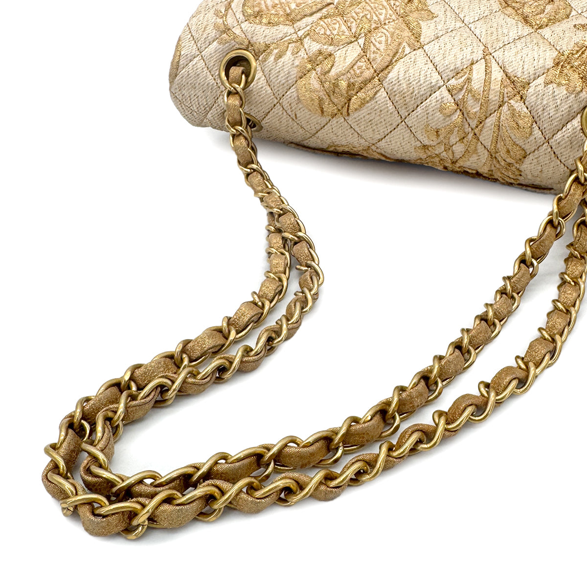 CHANEL MATELASSE CHAIN SHOULDER BAG GOLD JACQUARD 90279800
