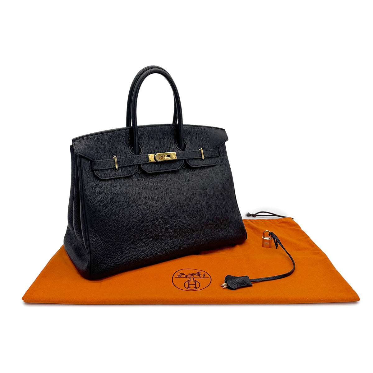 HERMES BIRKIN 35 BLACK TOGO HAND BAG □G GHW 90279805