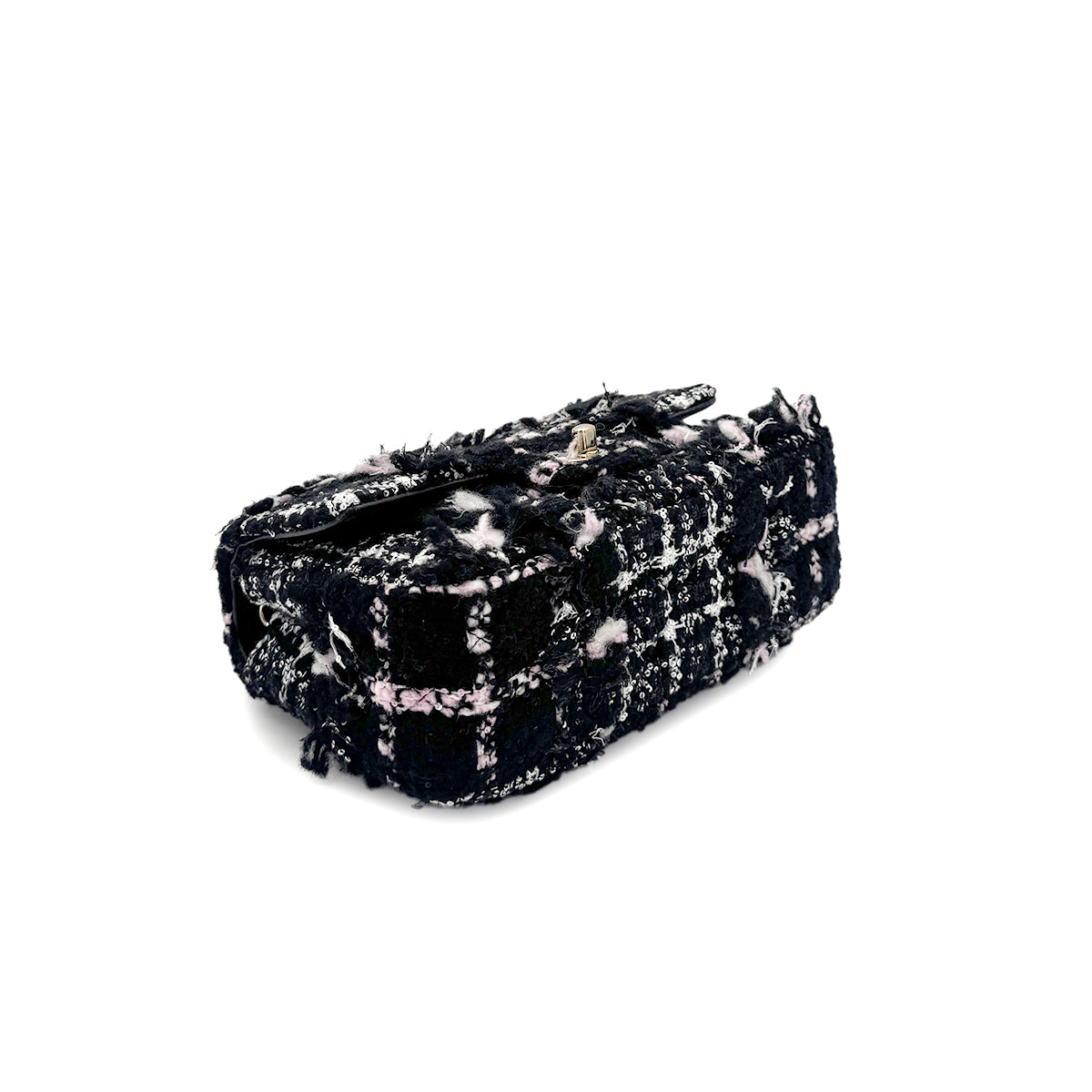 CHANEL MINI MATELASSE CHAIN SHOULDER BAG MULTICOLOR TWEED SEQUINS 90279809