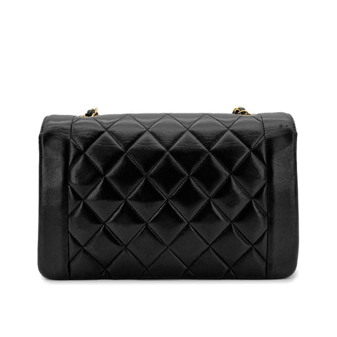 CHANEL VINTAGE DIANA MEDIUM CHAIN SHOULDER BAG BLACK LAMB SKIN 90279812 - PURPOSE