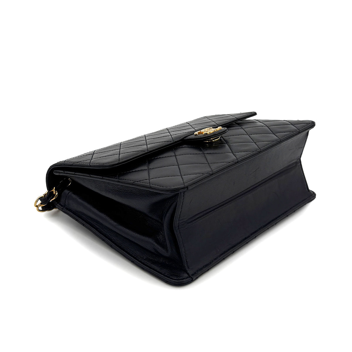 CHANEL MATELASSE CHAIN SHOULDER BAG BLACK LAMB SKIN 90279936