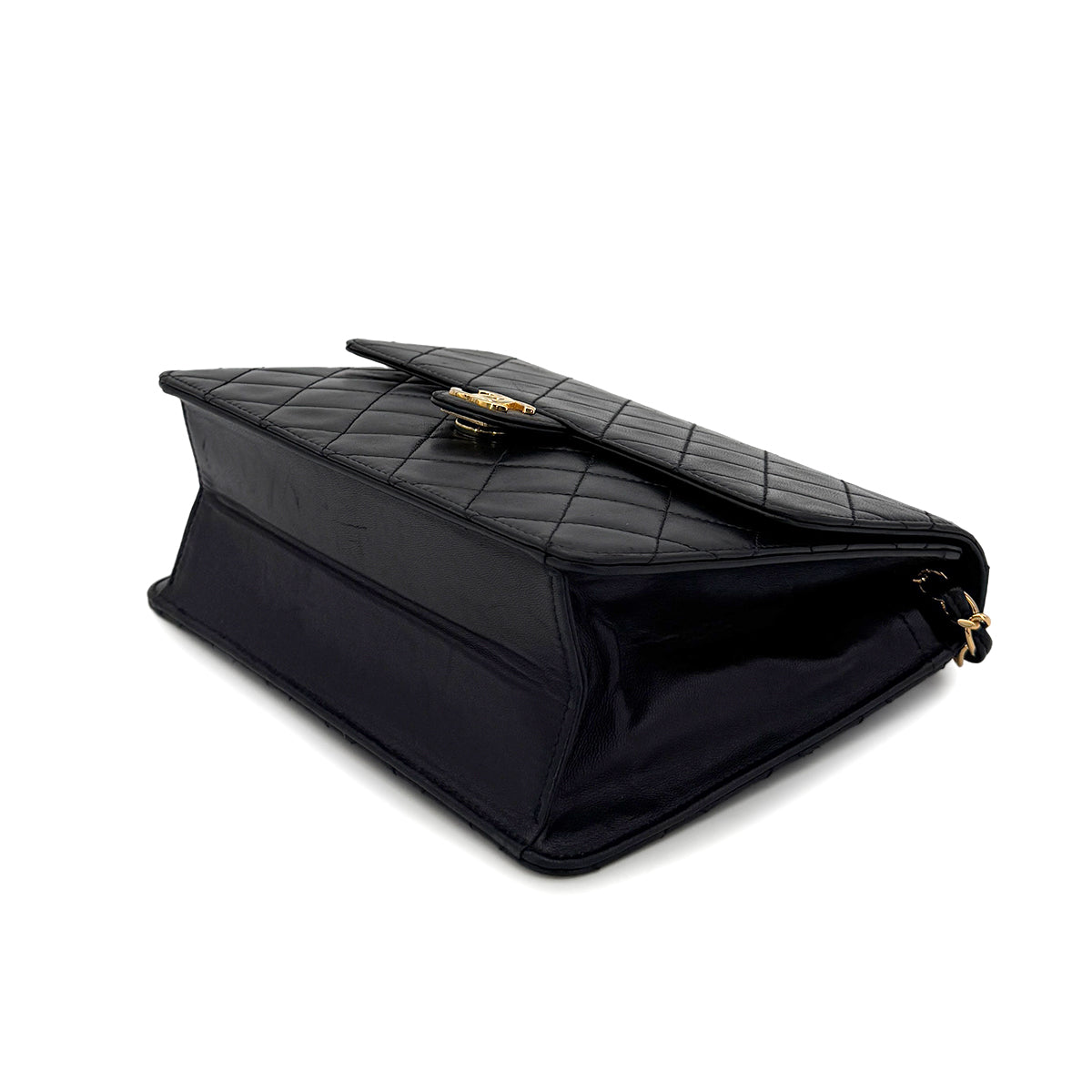 CHANEL MATELASSE CHAIN SHOULDER BAG BLACK LAMB SKIN 90279936