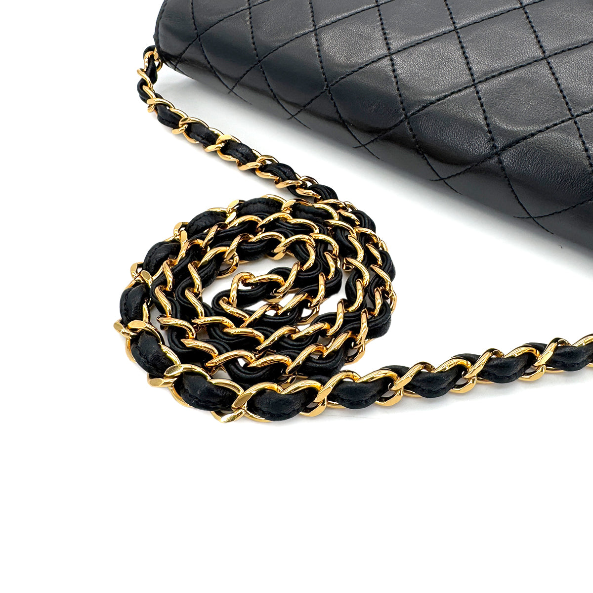 CHANEL MATELASSE CHAIN SHOULDER BAG BLACK LAMB SKIN 90279936