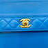 CHANEL VINTAGE MATELASSE CHAIN SHOULDER BAG BLUE LAMB SKIN 90279944